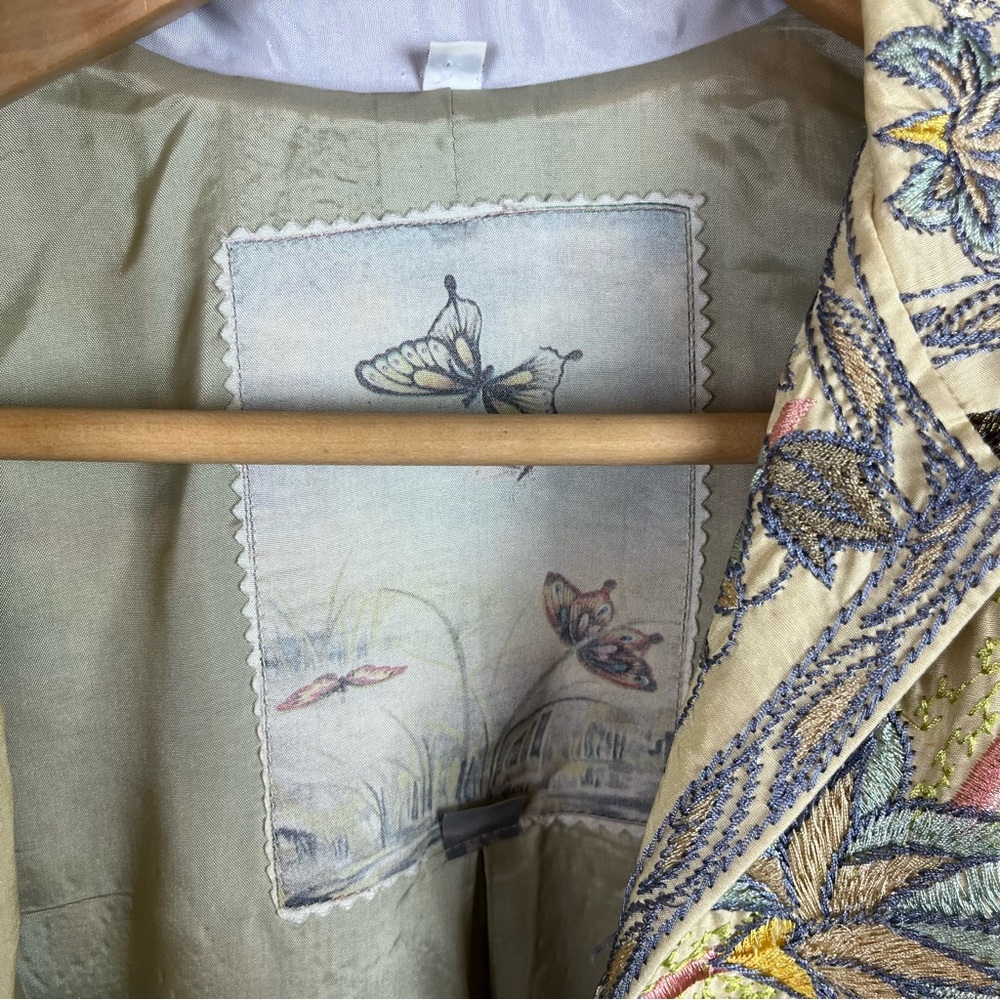 Biya Johnny Was Jacket Silk Embroidered Coat Floral - Picture 11 of 14